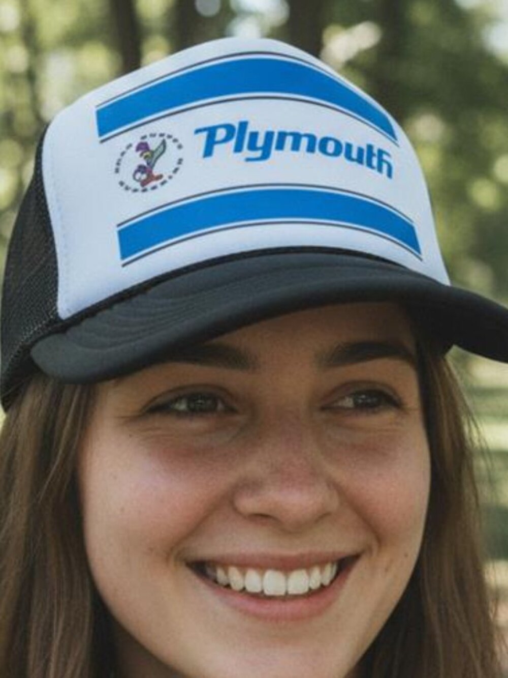 Plymouth Road Runner Hat Vintage Style Foam Trucker Cap Black Printed in USA New